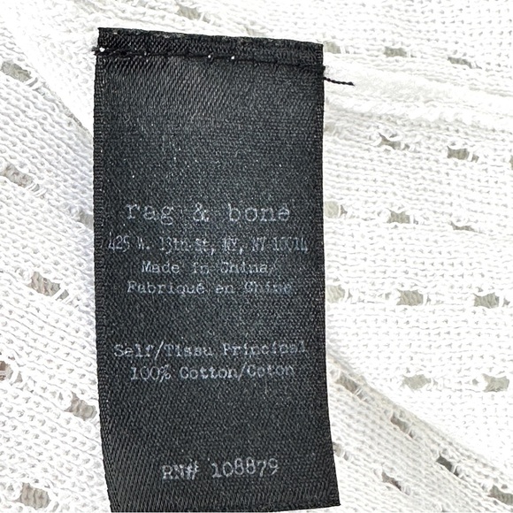 NWOT Rag & Bone Ariana White Perforated Pullover Sweater Size X-Small - Picture 8 of 10